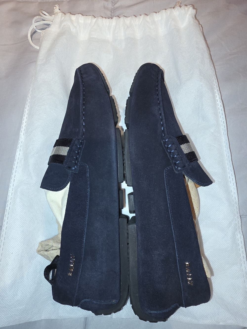 Bally Pierce Navy Suede Driver Loafers Men’s US 9.5 EU 42.5 New Unworn